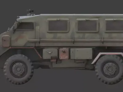 Rugged Military Transport Carrier 3D Model Low-poly 3D model