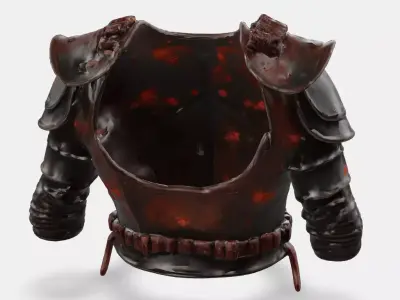 Worn Leather Chestplate Armor Low-poly 3D model