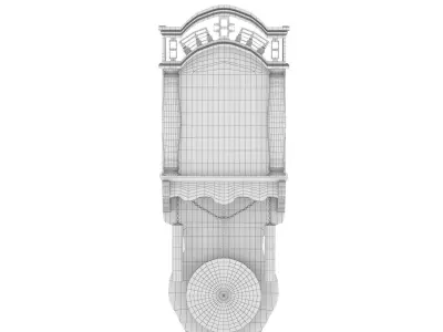 Black Pendulum Wall Clock 3D model Low-poly 3D model