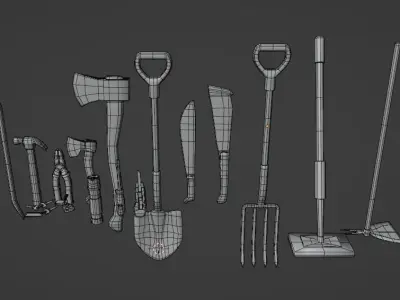 Lowpoly Tools pack 3D Models Low-poly 3D model
