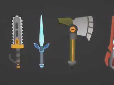 melee weapons lowpolly Low-poly 3D model
