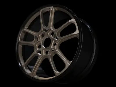 Forged Split Spoke Alu minum Alloy Wheel auto 3D model