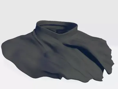 Military Scarf - High Neck Collar Low-poly 3D model