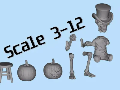 3D Printable HotRod Driver Skull Skeleton  STL Model 3D Model Pack purchase