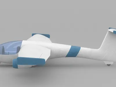 Cartoon airplane 1 Low-poly 3D model