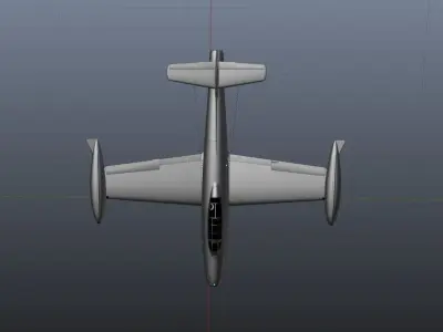 F-84G Model fighter jet flying in sky 3D model
