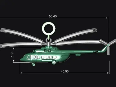 Charm helicopter 3D print model