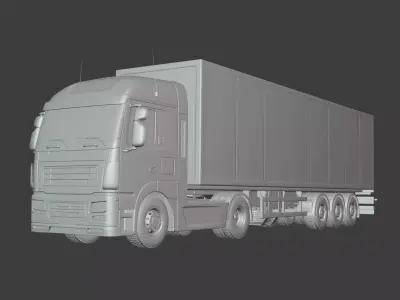 Generic Semi trailer Heavy Trucks - Container - Fuel - Flatbed 3D model