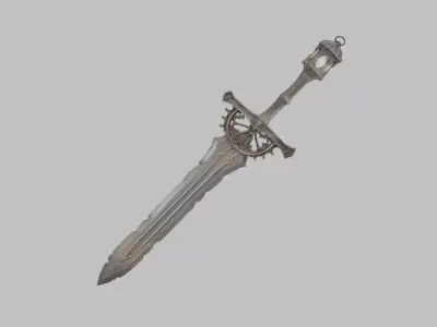 Rosewindow Colossus Blade Legendary Dark Fantasy Greatsword Low-poly 3D model