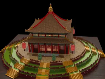 Chinese ancient  house   3D model shop