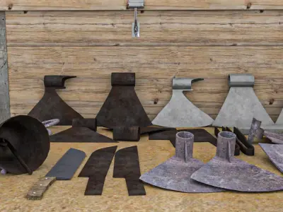Blacksmith assets Low-poly 3D model