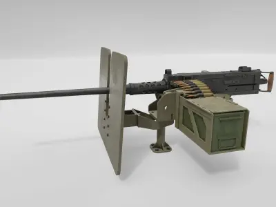 Browning M2 Low-poly 3D model