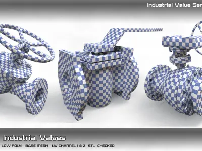 25  Industrial Valves 3D model