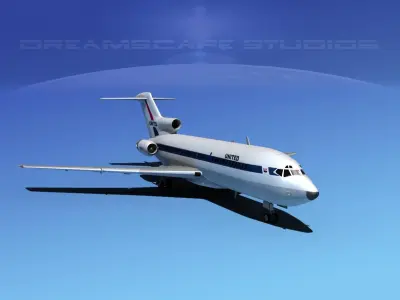 Boeing 727-100 United Airlines 1 3D model