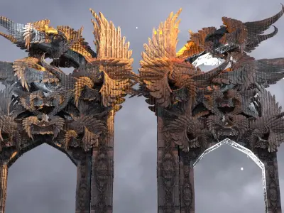 Steampunk Angel arch Grand 2 3D model