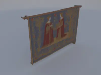 Embroidered Wall Tapestry 3D model