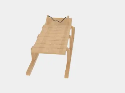  Wood Sledge  Low-poly 3D model