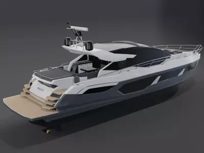 Sunseeker Predator 75 Render PBR 3D model 3D model
