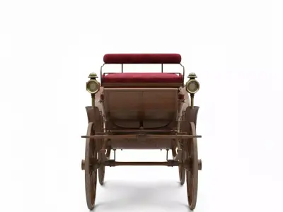 Elegant Victorian Horse-Drawn Carriage Low-poly 3D model