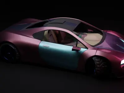 high detailed high poly supercar model rigged Free 3D model
