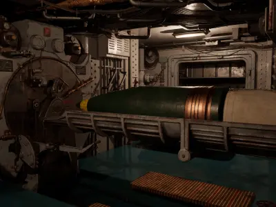 Battleship Powder Bag-Fire Axe-Gun Shell Low-poly 3D model