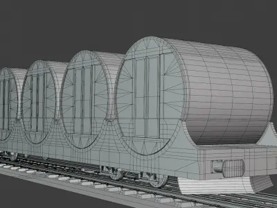 Funicular - mountain train 3D model