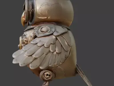 Mechanical Owl  3D Model Low-poly 3D model