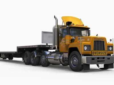 Vintage american dropdeck truck  Low-poly 3D model