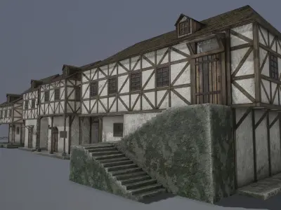 Medieval houses PACK Low-poly 3D model