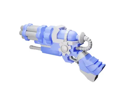 Lowpoly Gun - Two Version Metarial and Realistic Texture  Low-poly 3D model