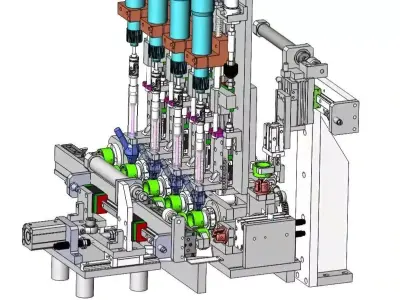 Multi-Head Automatic Screw Locking Machine Mechanism 3D model