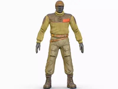 High Poly Casual Male Technician Sweater Low-poly 3D model purchase