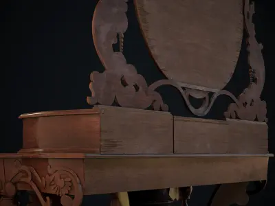 Dusty Antique Vanity Low-poly 3D model