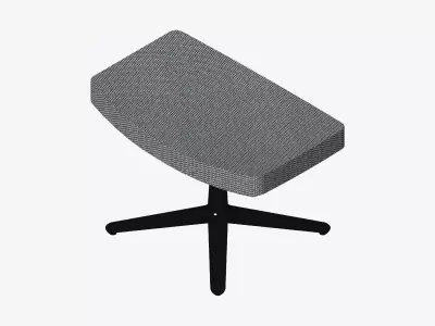 Furniture - Seating - Contemporary - Cordia Lounge - Footstool Low-poly 3D model