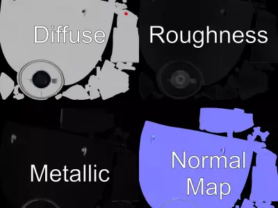 Sleek Silver Submarine model pack Low-poly 3D model