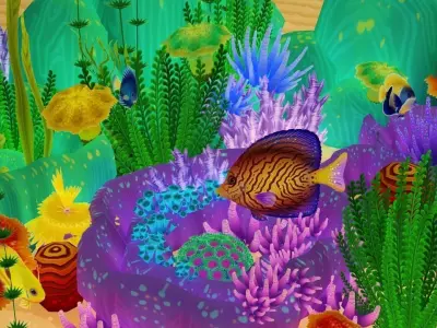 Coral Forest - Seaweed Valley Low-poly 3D model
