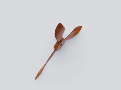 Fan 3D model wooden propeller Low-poly 3D model