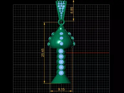 Celestial Twin Drop Pendant 3D print model