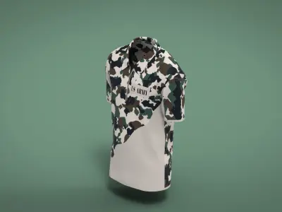 Military Outfit - T-shirt Low-poly 3D model 54