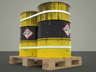 Barrels Pallet Low-poly 3D model