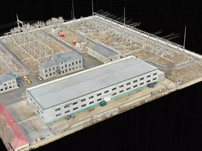 220kV Electrical power substation Gaussian splatting 3D model purchase