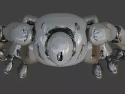 Aesthetic Gritty Bio-Robot 3D Model Low-poly 3D model purchase