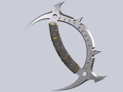 Deer horn knife Low-poly 3D model