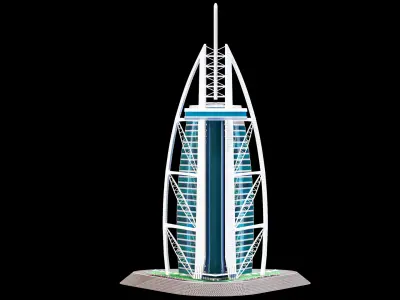 Burj Al Arab Hotel Tower PBR 3D model
