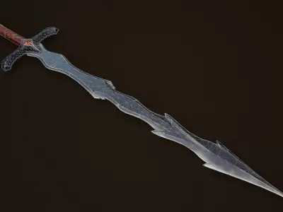 Stylized Fantasy Sword Low-poly 3D model