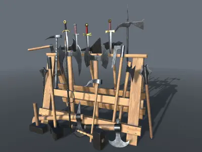 Medieval Weapons Collection Vol1 Low-poly 3D model