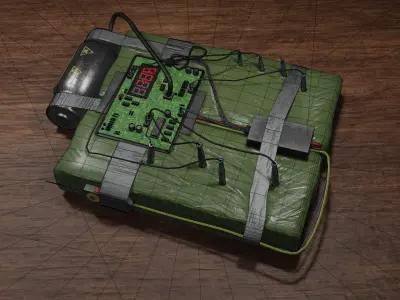 hand made explosive Low-poly 3D model