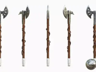 Melee long axe - 02 Low-poly 3D model