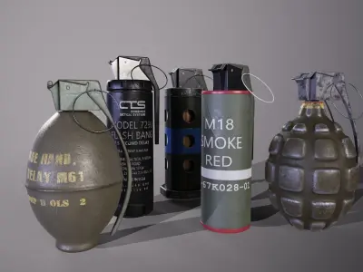 Grenade collection military 3D model