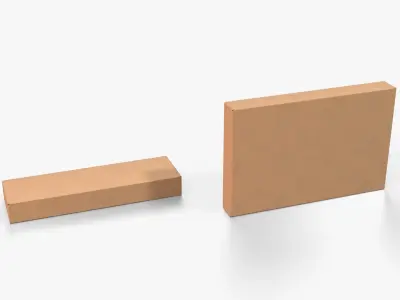 Tuck Top Boxes - Long Packaging Set 3D model